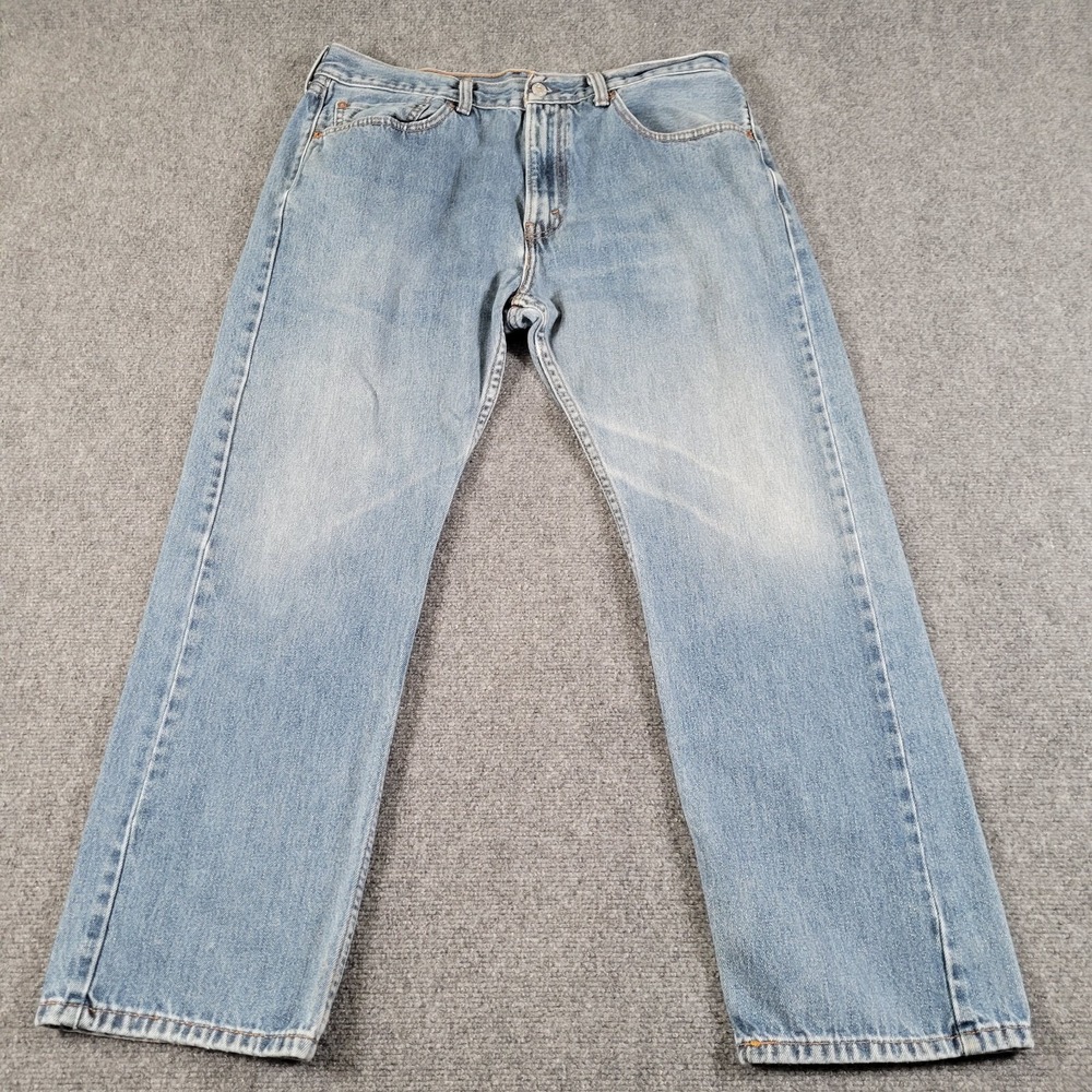 Levis Jeans Men's (36x29 Label)‎ 505 Straight Fit Zip Fly Black Batwing